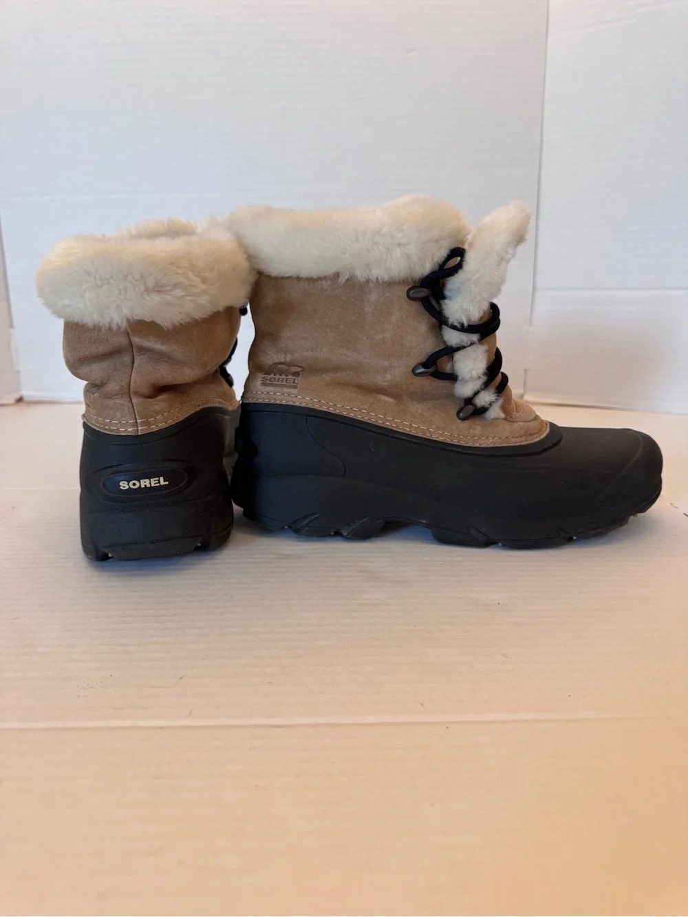 Sorel Women Snow Angel Lace Insulated Winter Boots Rootbeer/Black Size 7.5